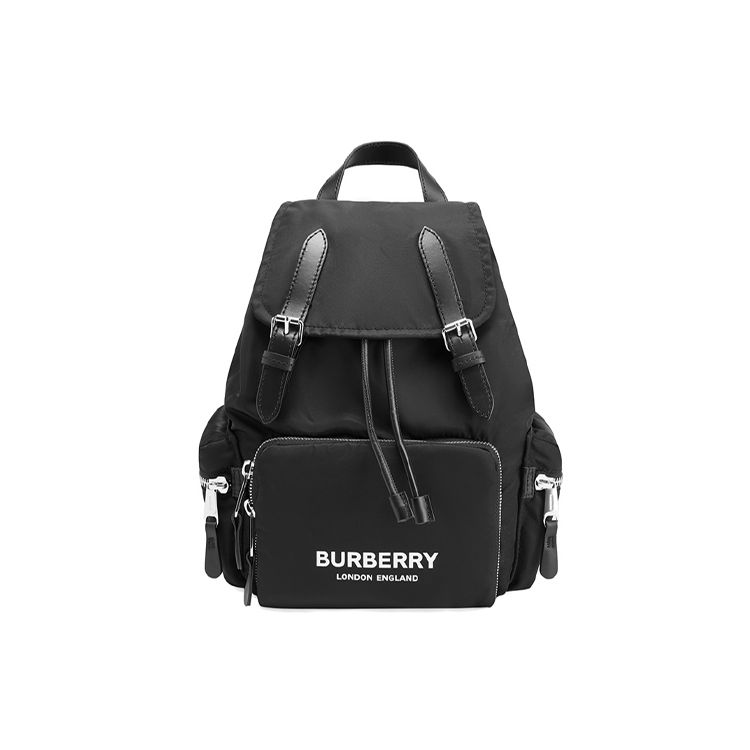 

Рюкзак Burberry зі шнурком з нейлону, оздоблення з чорної шкіри, логотип, дорожній рюкзак 8021261 Basic Set (Bag+Dust Bag)