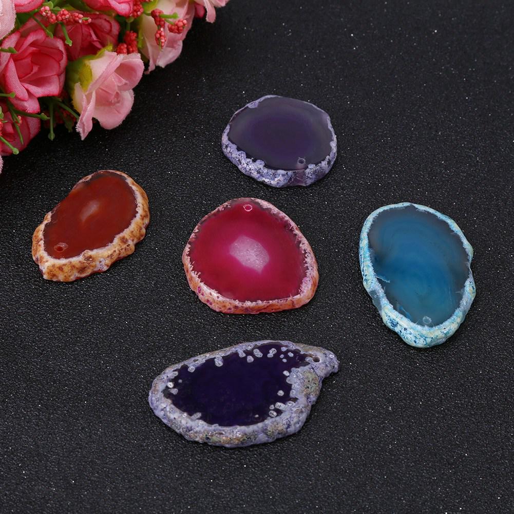 5Pcs 30-40mm Multi uses Natural Irregular Shaped Agate Slices Lot DIY Decoration Supplies