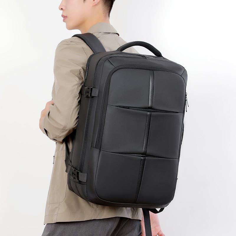 Business Computer Bag Men'S Backpack Expandable Large Capacity Waterproof Student Schoolbag Business Travel Bag
