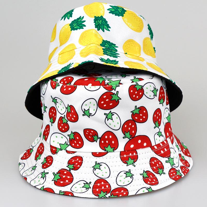 Double-Sided Tropical Fruit Bucket Hat – Trendy Sun Protection for Outdoor Wear