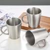 Doppellagiger Trinkbecher für Kinder 304 Edelstahl Wasserbecher mit Griff Verbrühschutz Kinder Milchkaffeebecher Trinkgeschirr
