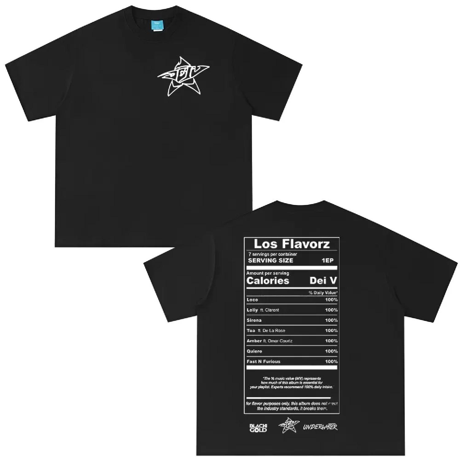 

Rapper Dei V Los Flavorz Album 2025 T-shirts Men Women Clothing Hip Hop T-shirt Casual Cotton Oversized Short Sleeves T Shirt S чёрный