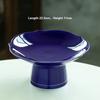 Living Room Household Snacks Tribute Plate Bowl Light Luxury Tea Table Blue and White Ceramic High Foot Tea Tray Fruit Plate
