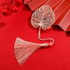 Elegant Hollow Tassel Book Markers Leaf Chinese Style Bookmark Metal Hollow Bookmark  Book Marking