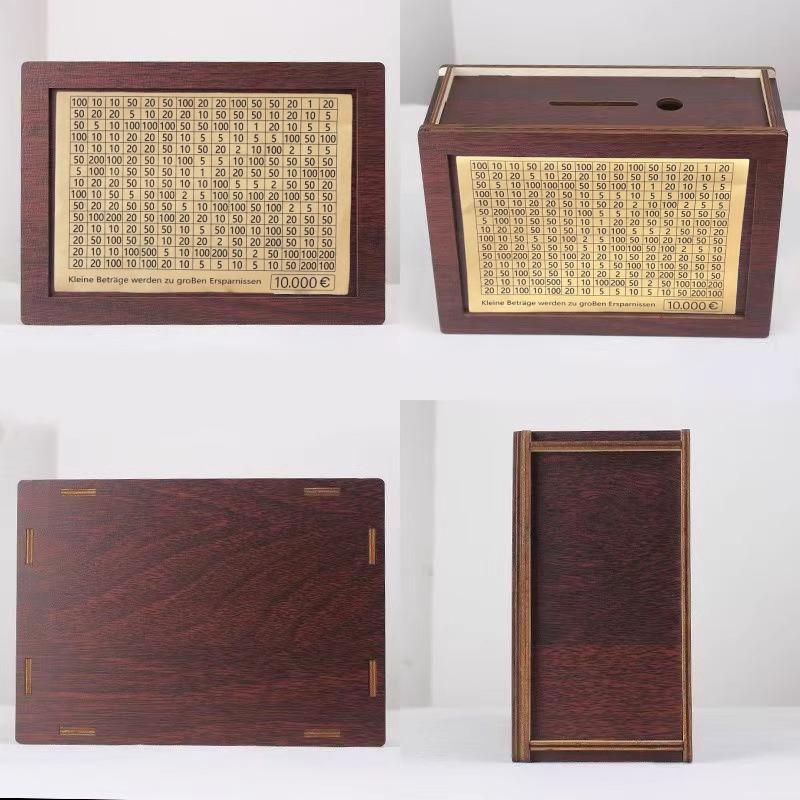 Wooden Digital Piggy Bank: Retro Counting Savings Bank – Secure One-Way Deposit