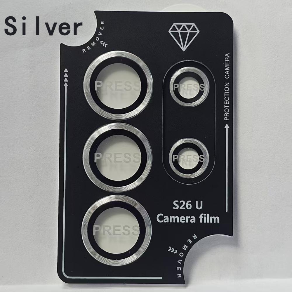 Protector de cristal templado con anillo metálico para lente de cámara para Samsung Galaxy S26 Ultra Edge S25 S24 S23 Plus. Tapa protectora antiarañazos.