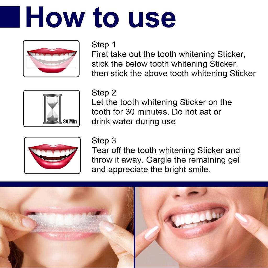 Brightening Teeth Strips, Gentle Stain Removal & Whitening, Daily Oral Care Cleansing Strips