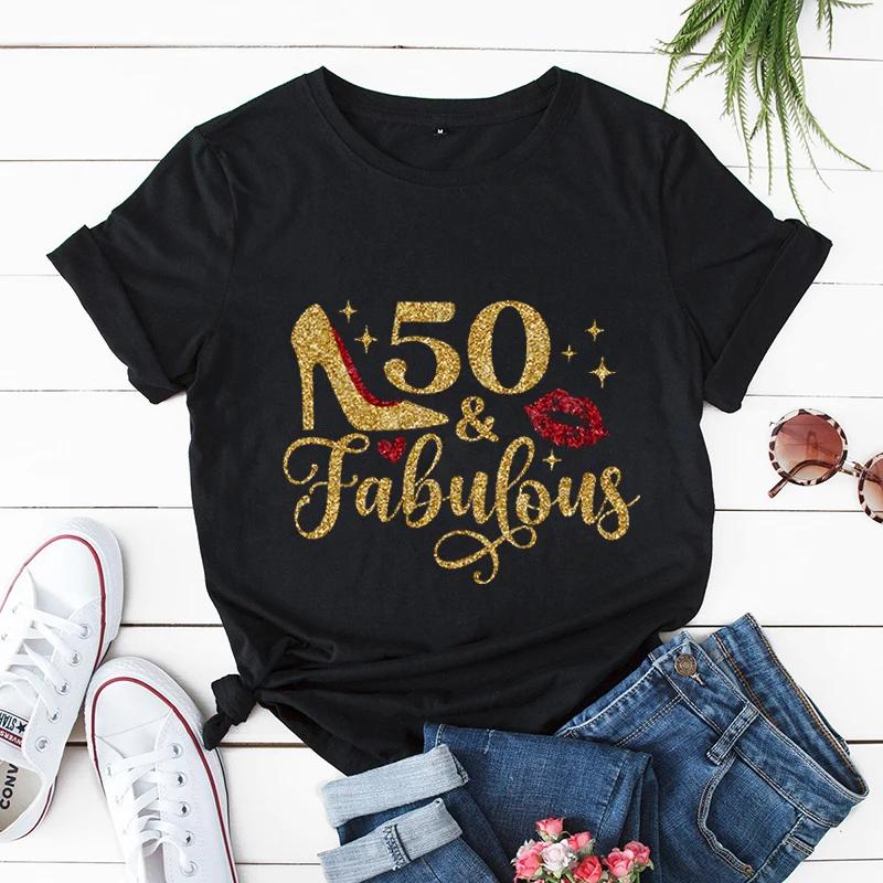 Birthday Queen Print Women T-shirts Birthday Party Women Tshirts 50 It's My Birthday Tees Leopard Graphic Tee T Shirt Y2k Tops