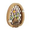 Wooden Easter Rabbit Eggs Ornaments Bunny Hollow Carving Flowers Craft Wood Chick For Easter Eggs Desktop Decoration Gift