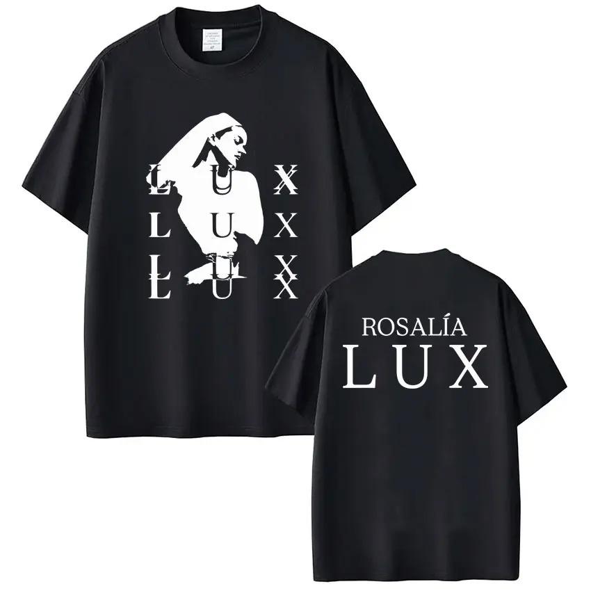 

Singer Rosalia Lux Album 2026 Tour Print Tshirt Unisex Women Fashion Tshirt Shortsleeved Casual Cotton Vintage Loose Tshirts Y2K S