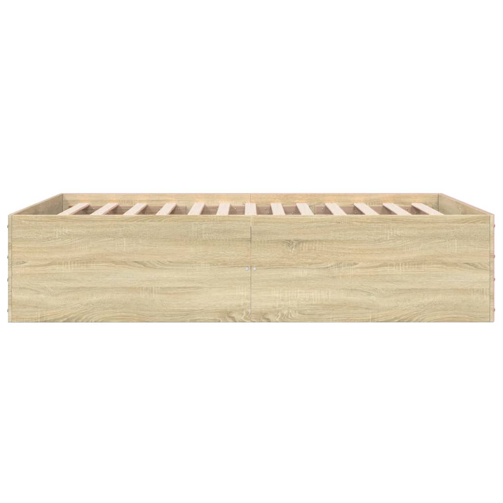 Bed Frame in Sonoma Oak Finish 140 x 200 cm Particleboard