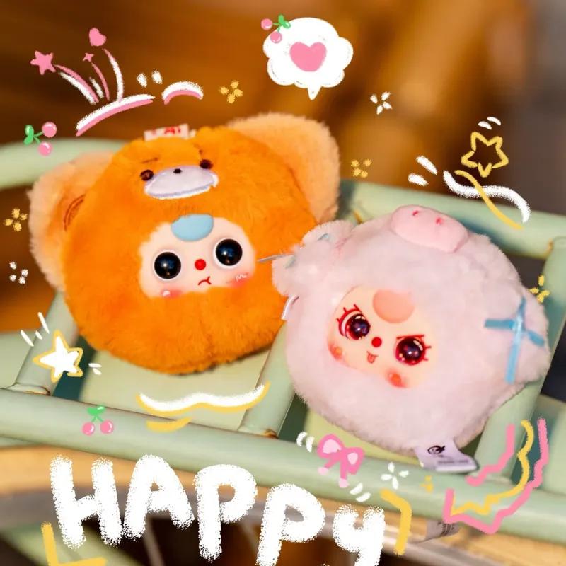 Neue Original Baby Drei Mini-Tiere Trendige Blind Box Spielzeuge Ornamente Schlüsselanhänger Niedliche Puppen Anime Überraschung Geburtstagsgeschenke