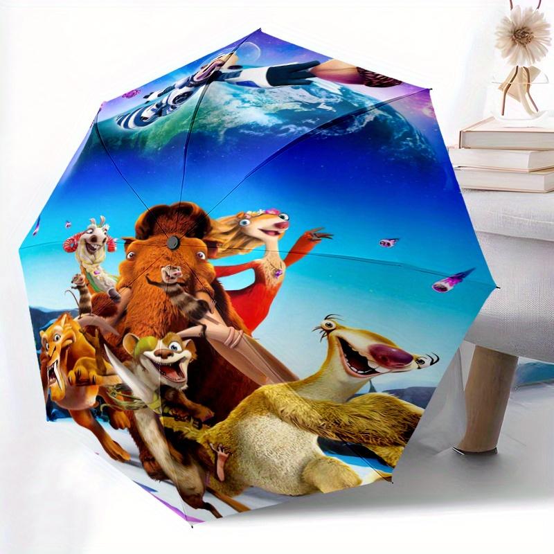 Earth Ice Age Adventure Automatic Opening and Closing Cartoon Umbrella - Suitable for Various Occasions, Outdoor Activities, Lightweight and