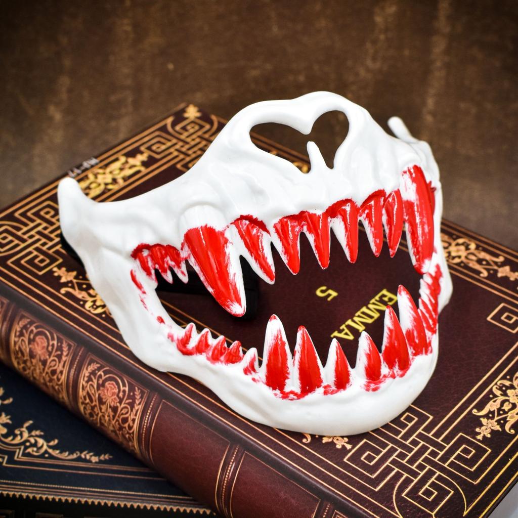 Halbgesichtsmaske aus Japan, Halloween, böser Teufel, Partymaske, Spielzeug, Dämon, Samurai-Maske, Maskerade, Party-Zubehör