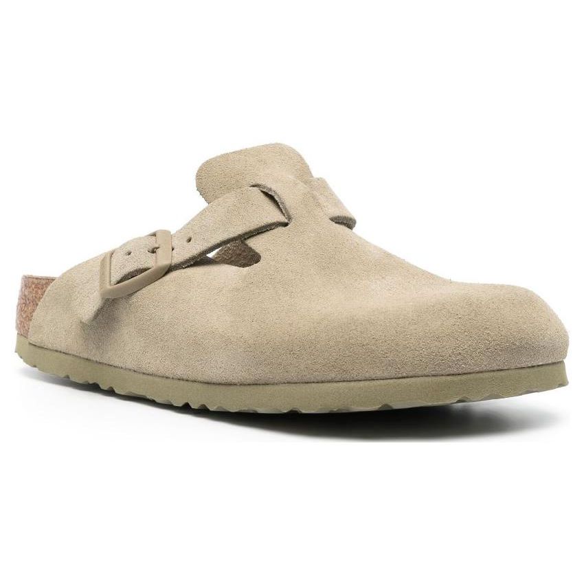 Birkenstock Sneakers Unisex Boston in Pelle Scamosciata Khaki Sbiadito Tan 1025844