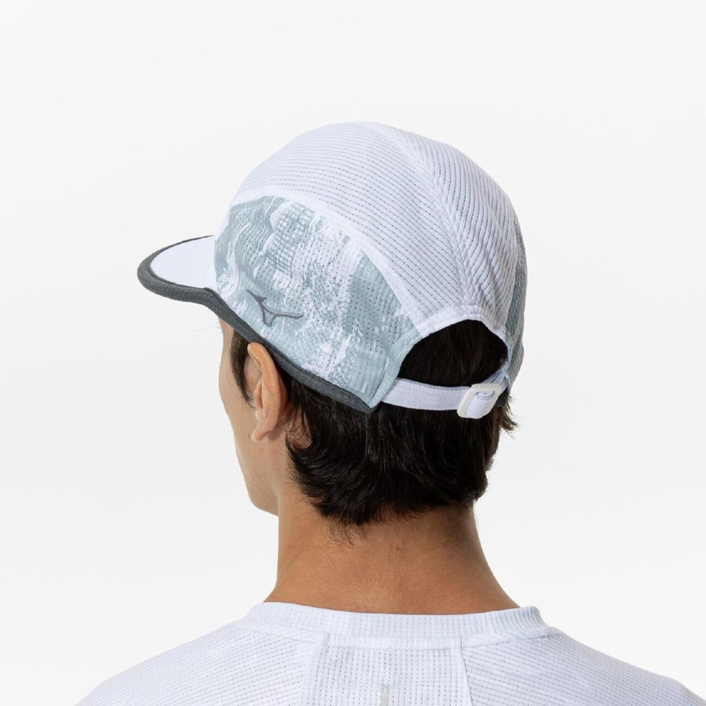 Mizuno Dry Aeroflow Highly Summer One Size Fits Most Cap, Breathable, Hat, Sports, 32JWC103, Unisex, White/Light Gray,