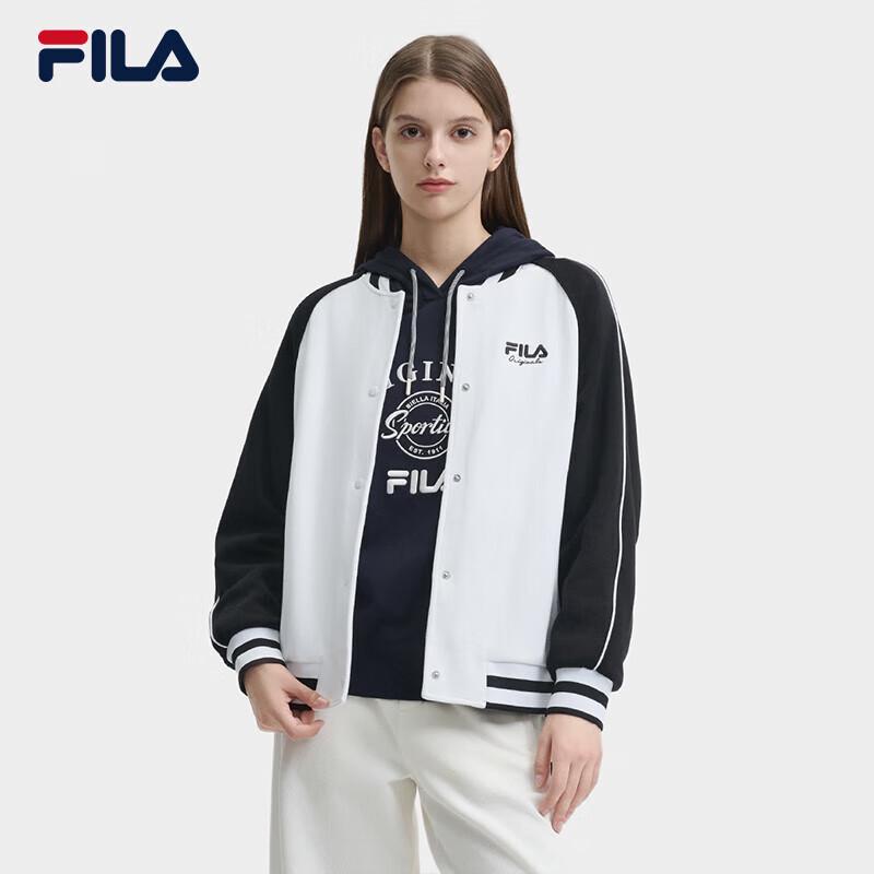 FILA Women s Colorblock Knit Baseball Jacket M
