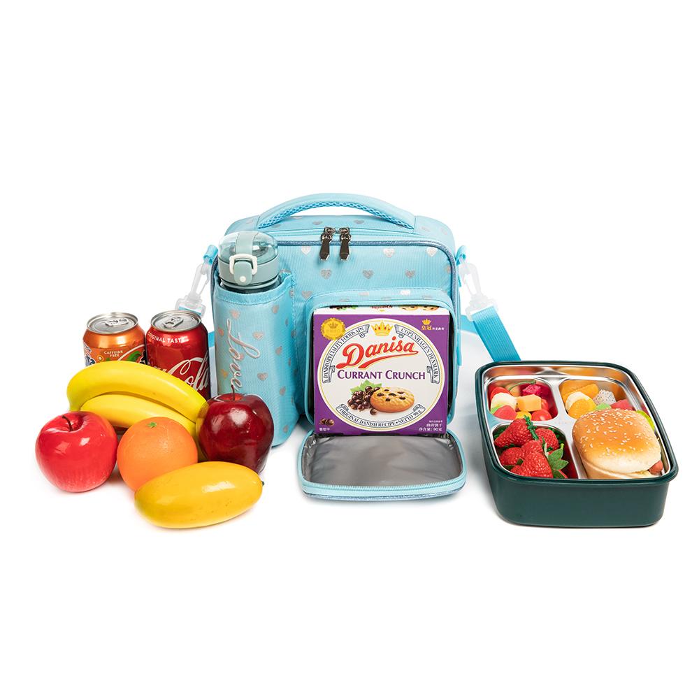 Kids Lunch Box Girls Insulated Lunch Bag with Compartment Adjustable Waterproof Lunch Bag for School and Travel Snacks