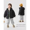 Right European Style Boys' Mountain-Themed Cartoon Fleece-Lined Sports Pants, Casual Thickened Knitted Sweatpants, Children's Winter Clothing Trendy
