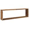 Cube Wall Shelves Set of 4 Rustic Wood Look 100 X 15 X 30 Cm Engineered Wood