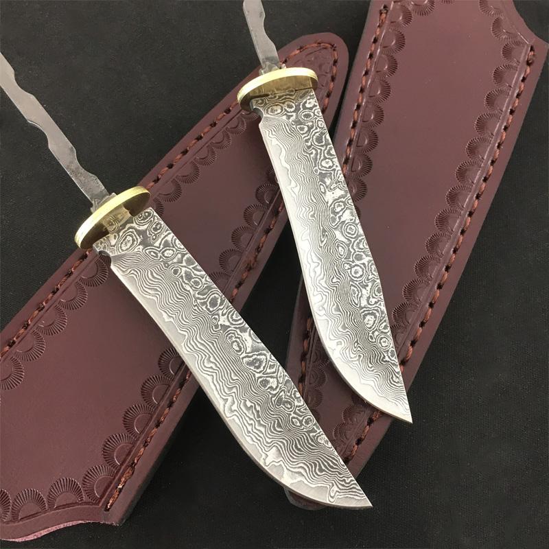 Damaststahl Einsetztyp DIY Halbfertige Feststehende Klingenrohlinge Obstmesser Rohlinge Küchenmesser Rohlinge Haushaltszubehör Handgefertigt