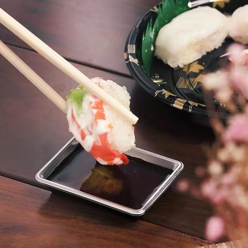 100Pcs Disposable Sauce Dish Sushi Seasoning Tray Plastic Mustard Bowl Dipping Plate Vinegar Container Serving Trays For Home