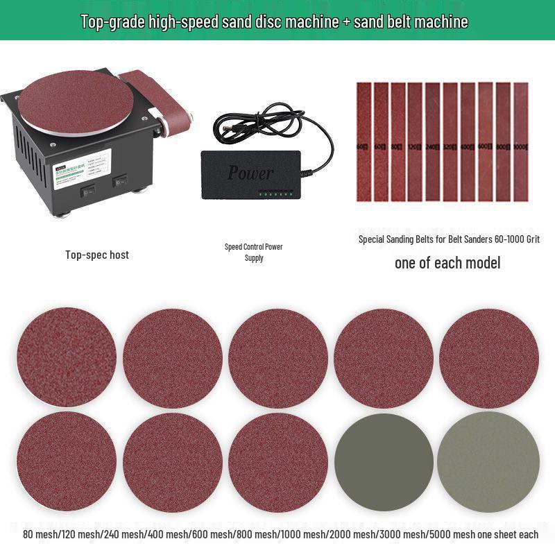 Compact Electric Belt Sander for DIY - High-Speed Sanding, Knife Sharpening, and Desktop Grinding/Polishing Machine.
