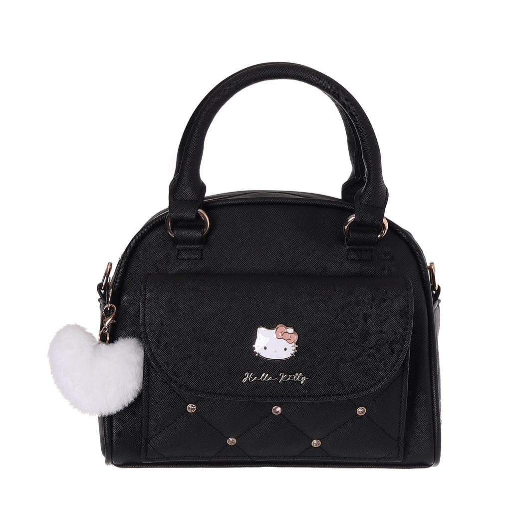 Sanrio Characters Boston Shoulder X X Synthetic Leather Bag, 16.5 19.5 10cm, 347g, (Hello Kitty)