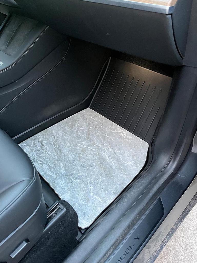 Tesla Model Y Natural Marble TPE Eco-Friendly Floor Mats