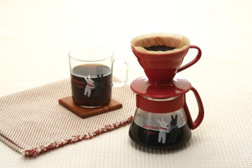 Hario Lisa and Gaspard Color Dripper Set VDS-3812R-LG