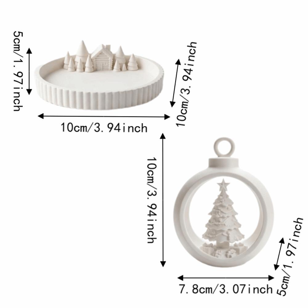 Small Miniature Landscape Hollow Ball Shaped Snow Scene Decoration Christmas Atmosphere Tray Home