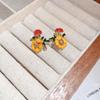 Vintage Drip Oil Floral Earrings: Retro High-End Studs for Women