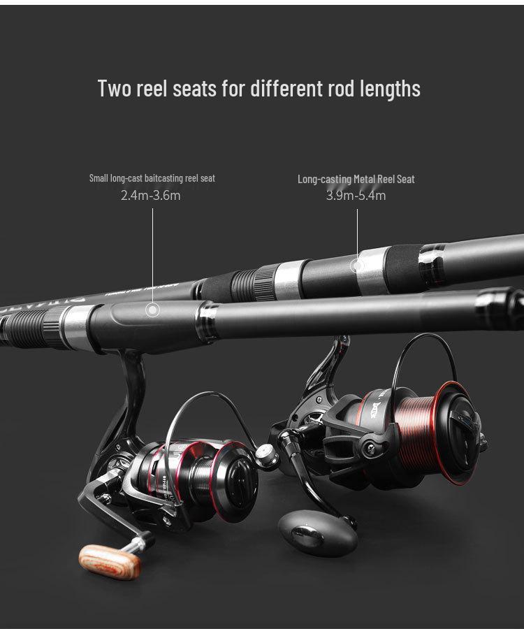 Linhu Carbon Ultra-light Long Cast Fishing Rod Set for Sea, Grass Carp, and Bighead Carp.
