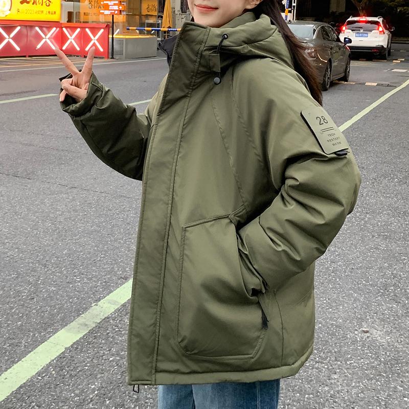 

The New American Retro Jacket, Padded Jacket, Mid-length Thick Warm Jacket, Women s Workwear, Padded Jacket, Loose Padded Jacket 2XL армія зелений колір