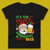 Santa Beer Christmas Womens T-Shirt Mens Tops Tees Unisex