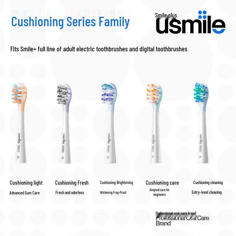 usmile Shock-Absorbing Electric Toothbrush Replacement Heads CN Plug (adapter Included)