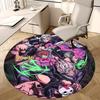 1pc Anime Cartoon Design Round Carpet - Office Chair Mat with Komiya, Tsuyu, Midoriya, Non-Slip Rug Suitable for Home Decor