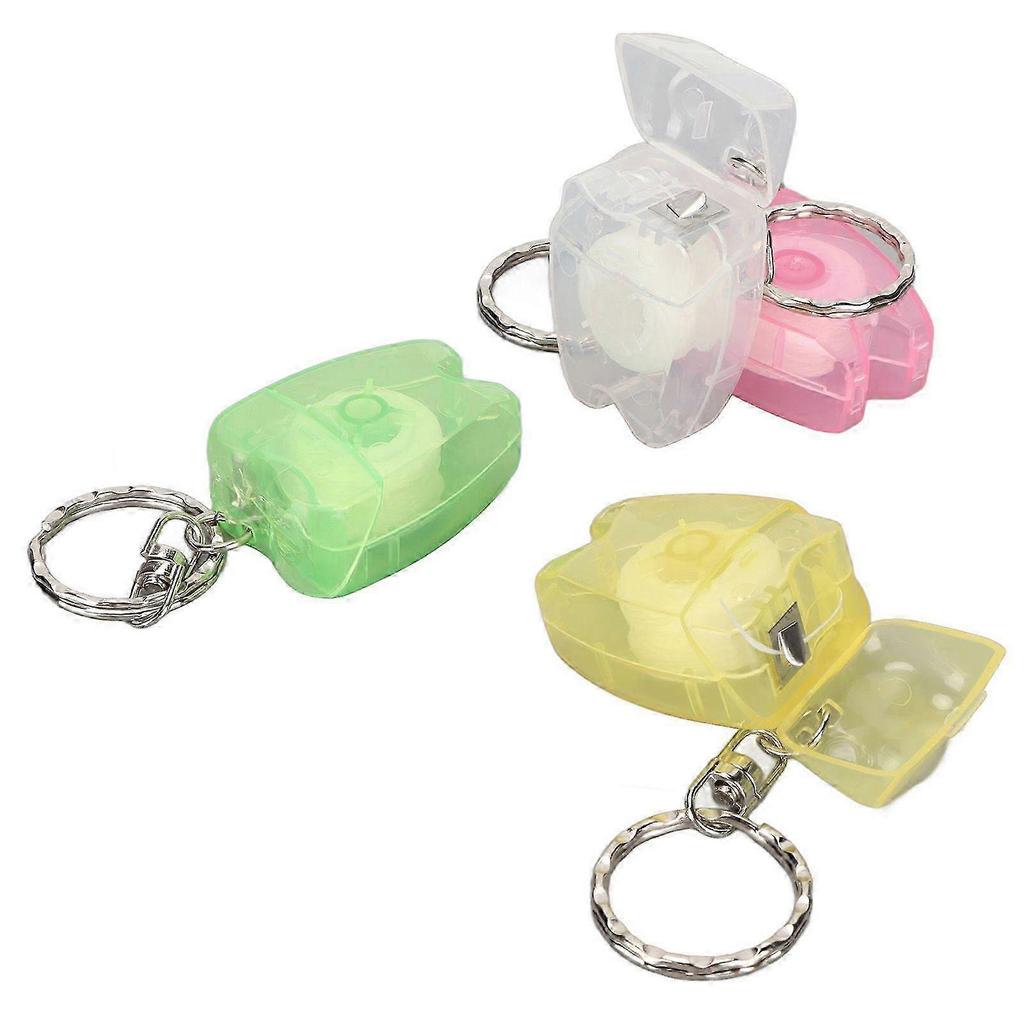 Cleaning Flosser Keychain Portable Oral Care Teeth Cleaner with Tooth Shape Box Oral Hygiene Travel Supplies
