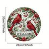 Metal Welcome Wreath Sign 8 Inch Round Wall Art for Home Cafe Halloween Decor