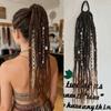 Ombre Women's Braided Wigs Synthetic Twist Braid Hairpiece Textured Dreadlock Ponytail  for Women