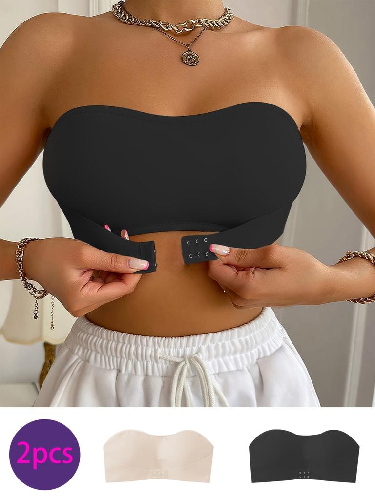 Seamless Strapless Bandeau Bra for Women, Invisible Push-Up Wireless Bra, Comfort Bralette Tube Top