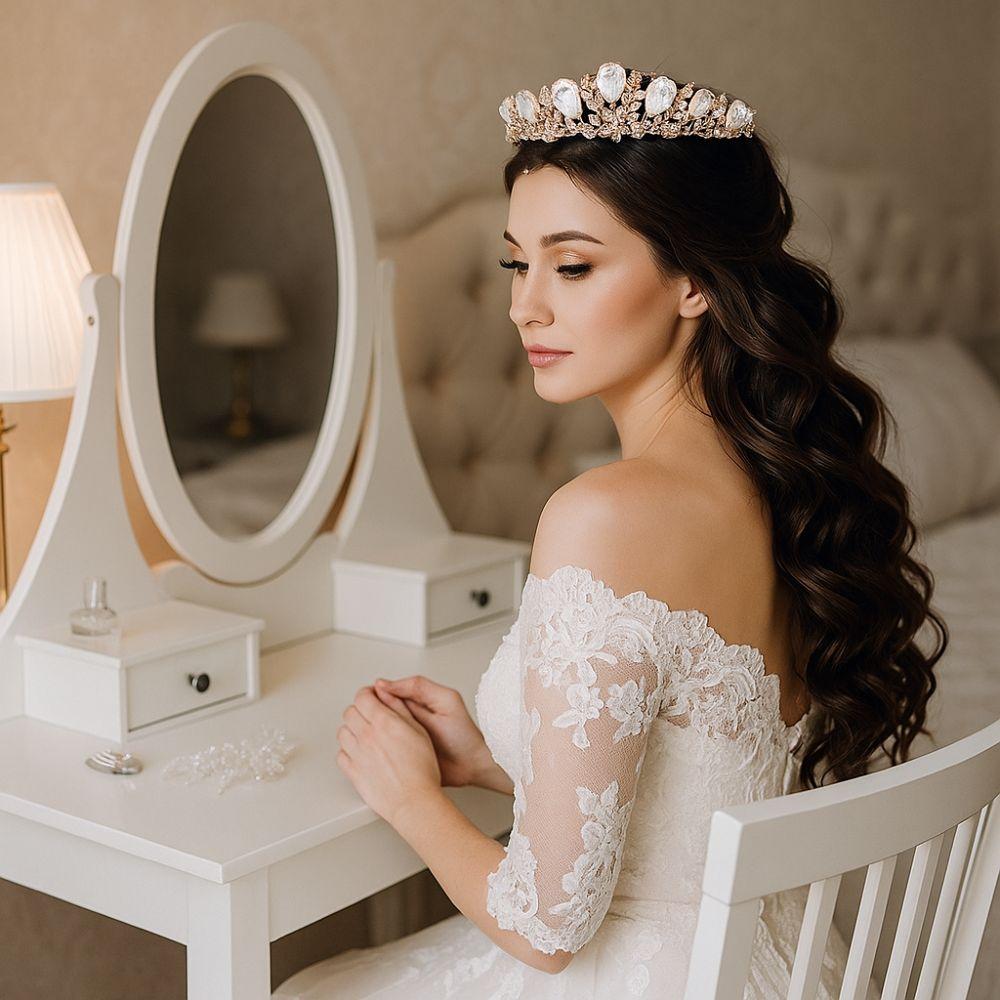 Elegant Bridal Tiara Luxury Bride Crown Dress Up Girls Princess Crown  Wedding Party