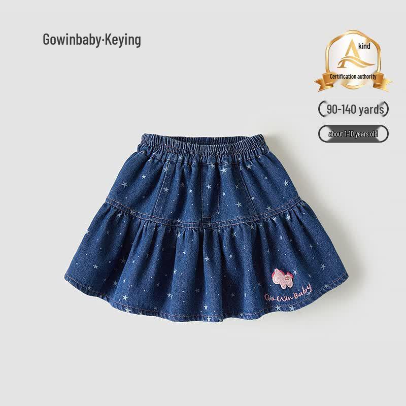 GOWINBABY Girls Star Denim Puffy Skirt EU 38