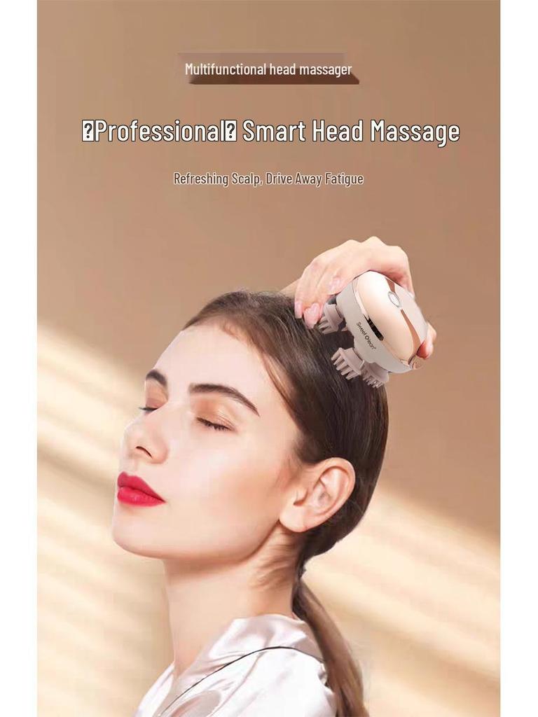 SIVIKOLIN Electric Waterproof Silicone Head Massager for Therapy and Meridian Relief