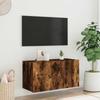 Vidaxl Ścienna Szafka Tv Z Led, Przydymiony Dąb, 80X35X41 Cm