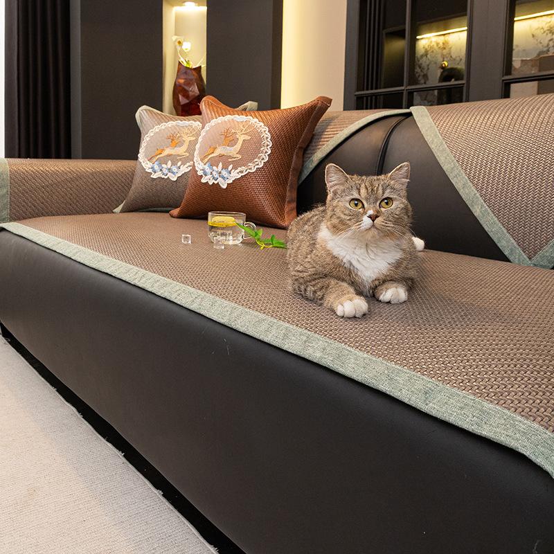Summer Ice Silk Cool Cushion Non-Slip Sofa Cover Light Luxury Cover Cloth Seat Cushion  Summer New Pe Rattan Mat Sofa Cushion