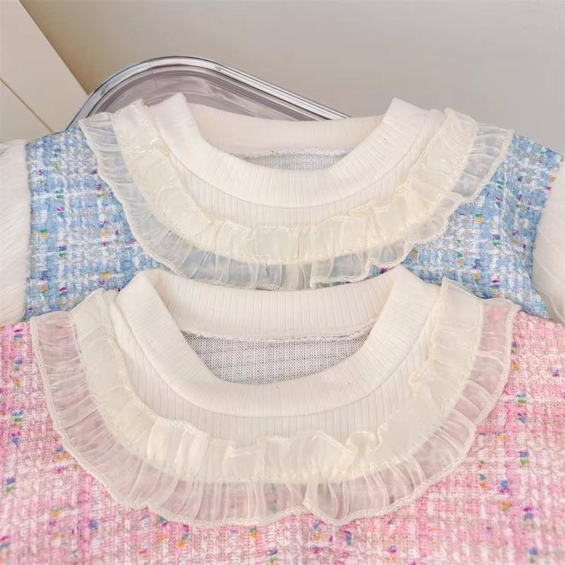 Baby Girl Princess Dress Korean Style Bow Long Sleeved Clothes Spring And Autumn New Children's Party Costumes 9 Months -3 Years