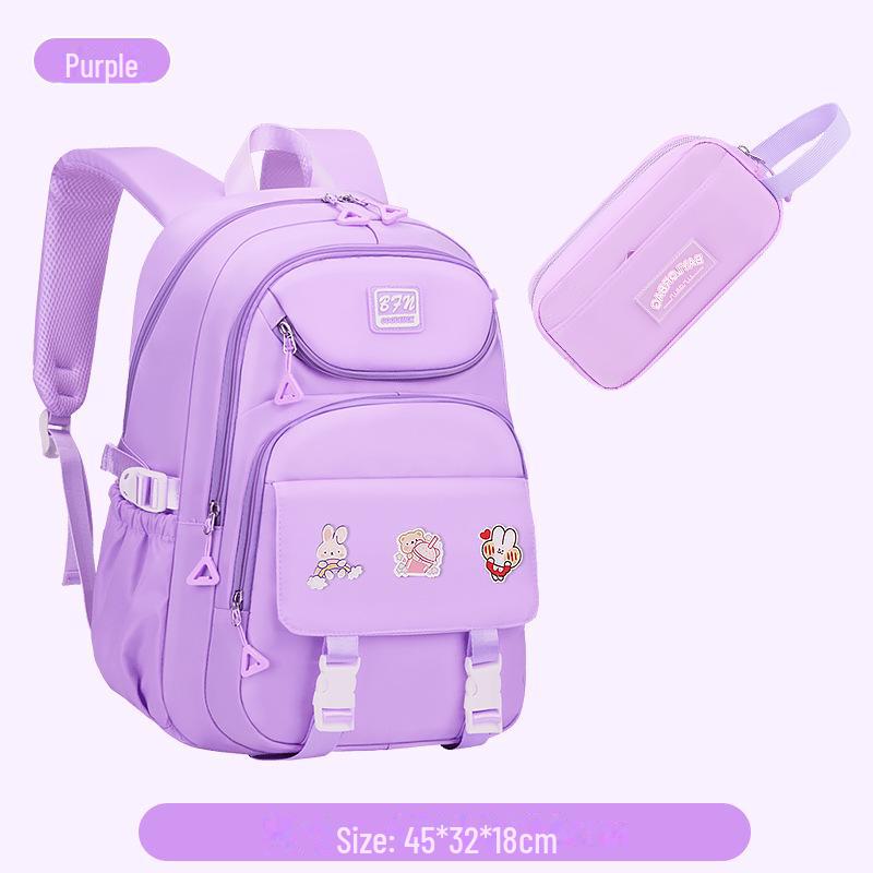 Large Capacity Backpack for Junior and Senior High School Students, Girls, Grades 3-6-9 with Burden-Reducing Design
