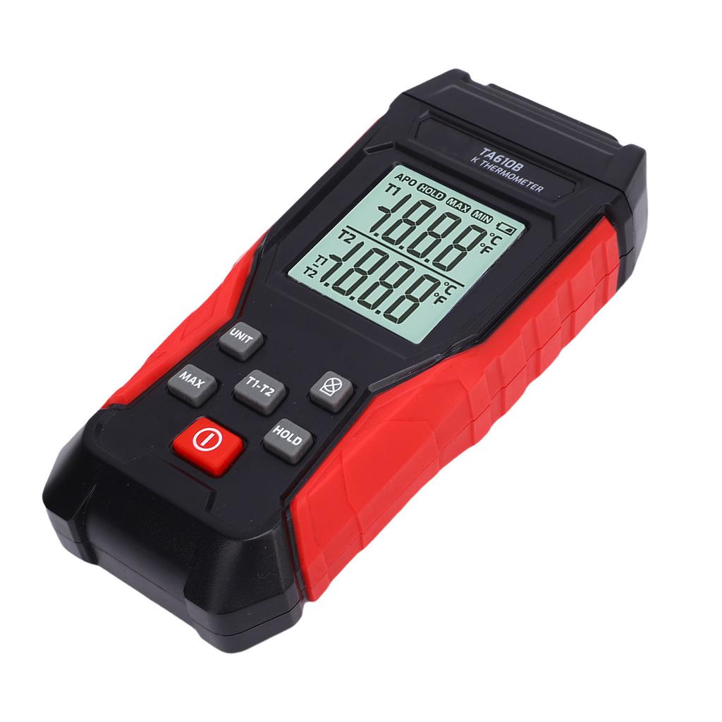 Digital K Type Thermometer with Probes 2 Channel Thermocouple Temperature Meter Backlit LCD Display Accurate Electronic