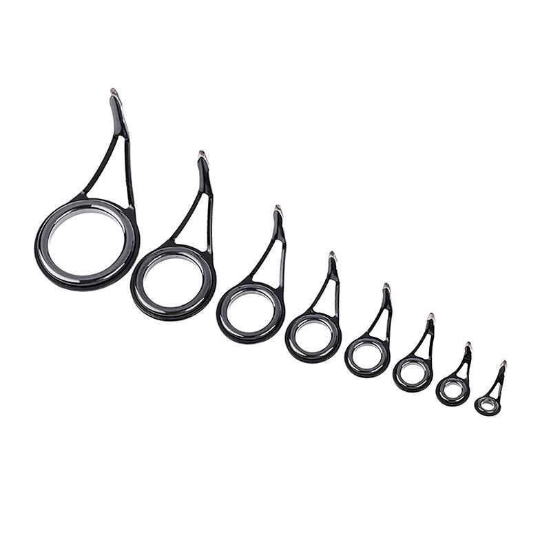 8ks rybářský prut vodítko keramické kroužky z vysoce uhlíkové oceli oválný vršek 6-30mm sada na opravu prutu náhradní sada rybářské vybavení příslušenství